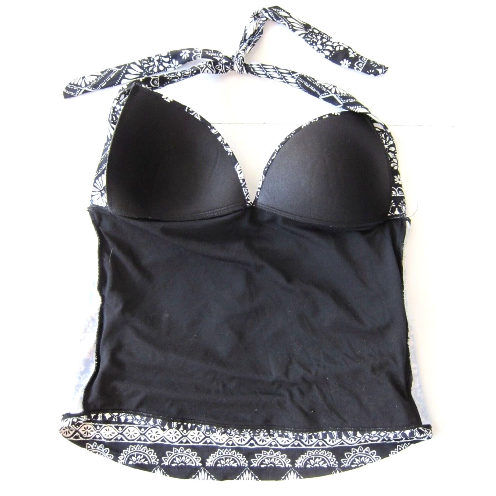 Swims St Johns Bay Black White Floral Paisley Halter Swim Tankini Top 14 Womens Swimsuit Size XL / US 12-14 / IT 48-50 - 8 Thumbnail