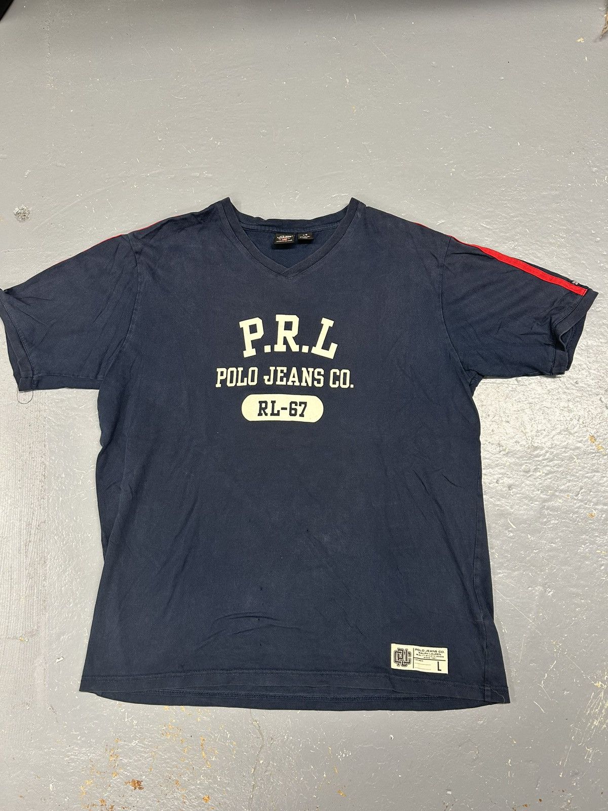 Polo Ralph Lauren × Vintage Crazy Vintage Y2K Essential Polo Jeans Navy Tee Shirt Travis Size US L / EU 52-54 / 3 - 1 Thumbnail