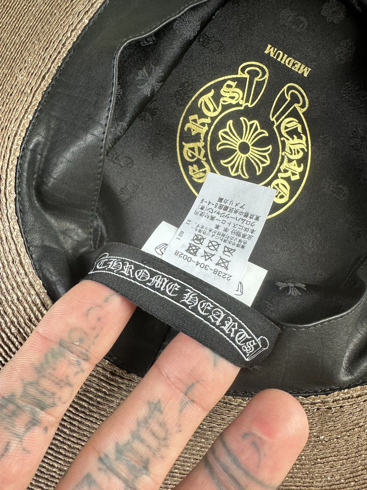 Chrome Hearts CHROME HEARTS ST TROPEZ STRAW LEATHER FEDORA HAT Size ONE SIZE - 9 Thumbnail