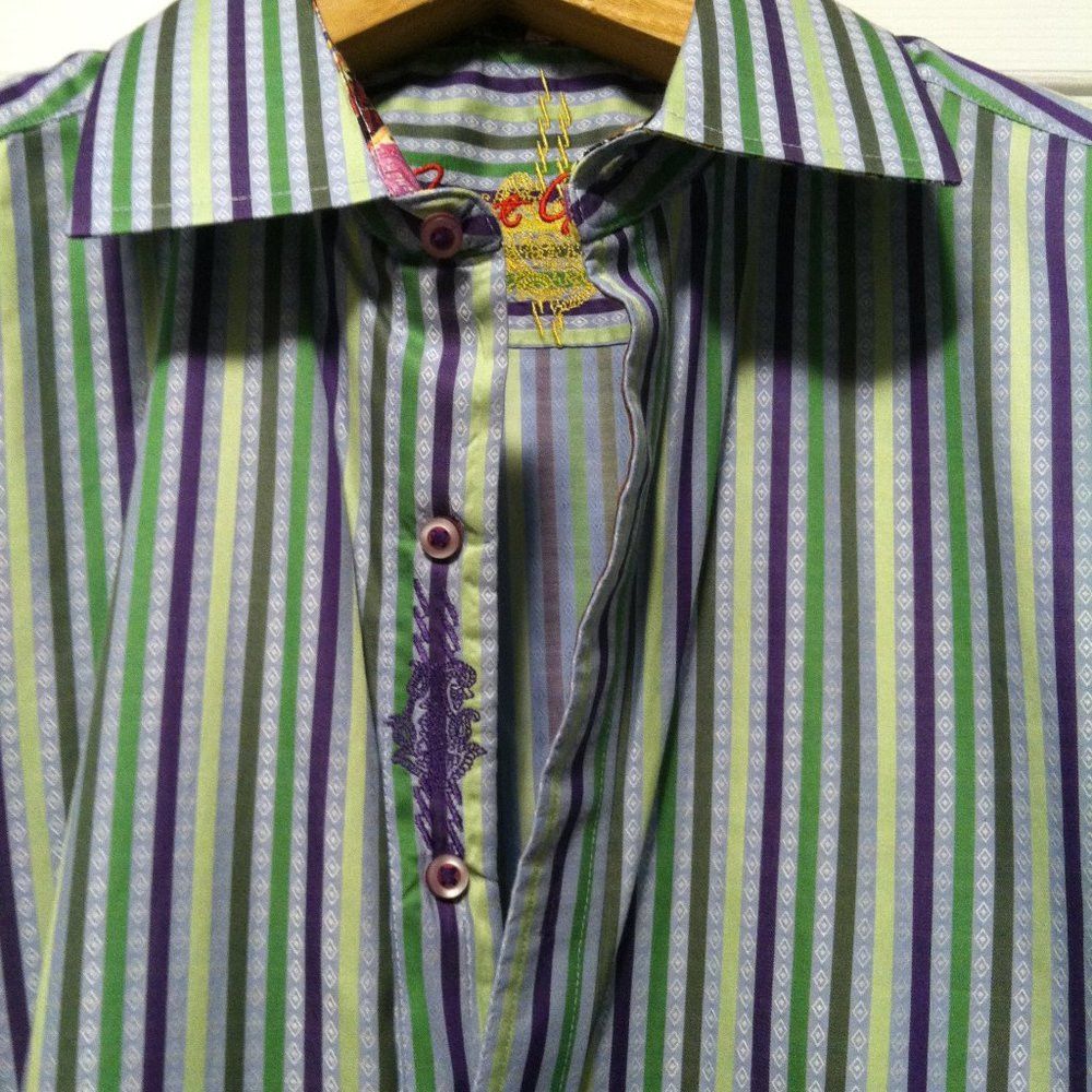 Robert Graham ROBERT GRAHAM MENS NEW MULTICOLOR 100%COTTON CASUAL SHIRT L Size US L / EU 52-54 / 3 - 6 Thumbnail