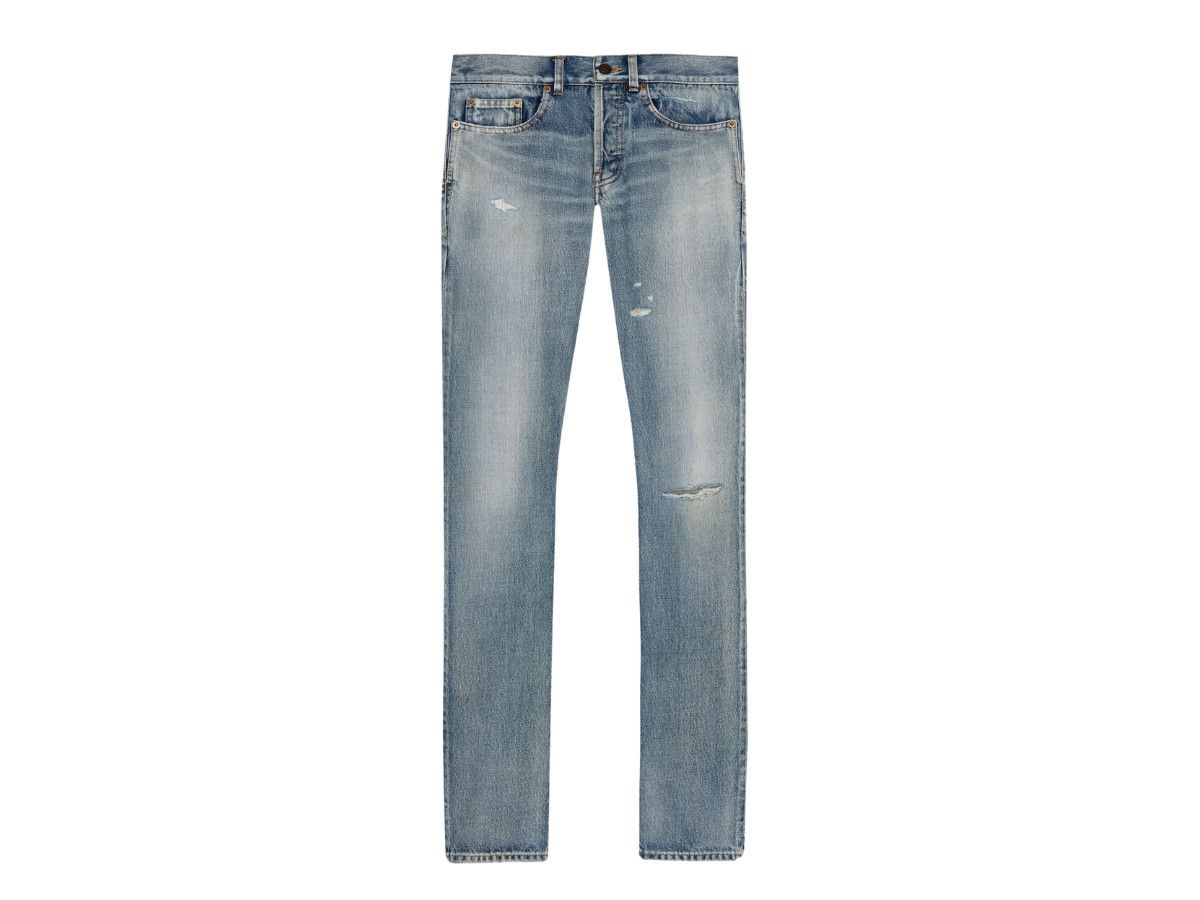 Saint Laurent Paris o1bcso1str1124 Slim Fit Jeans in Blue Size US 33 - 1 Thumbnail
