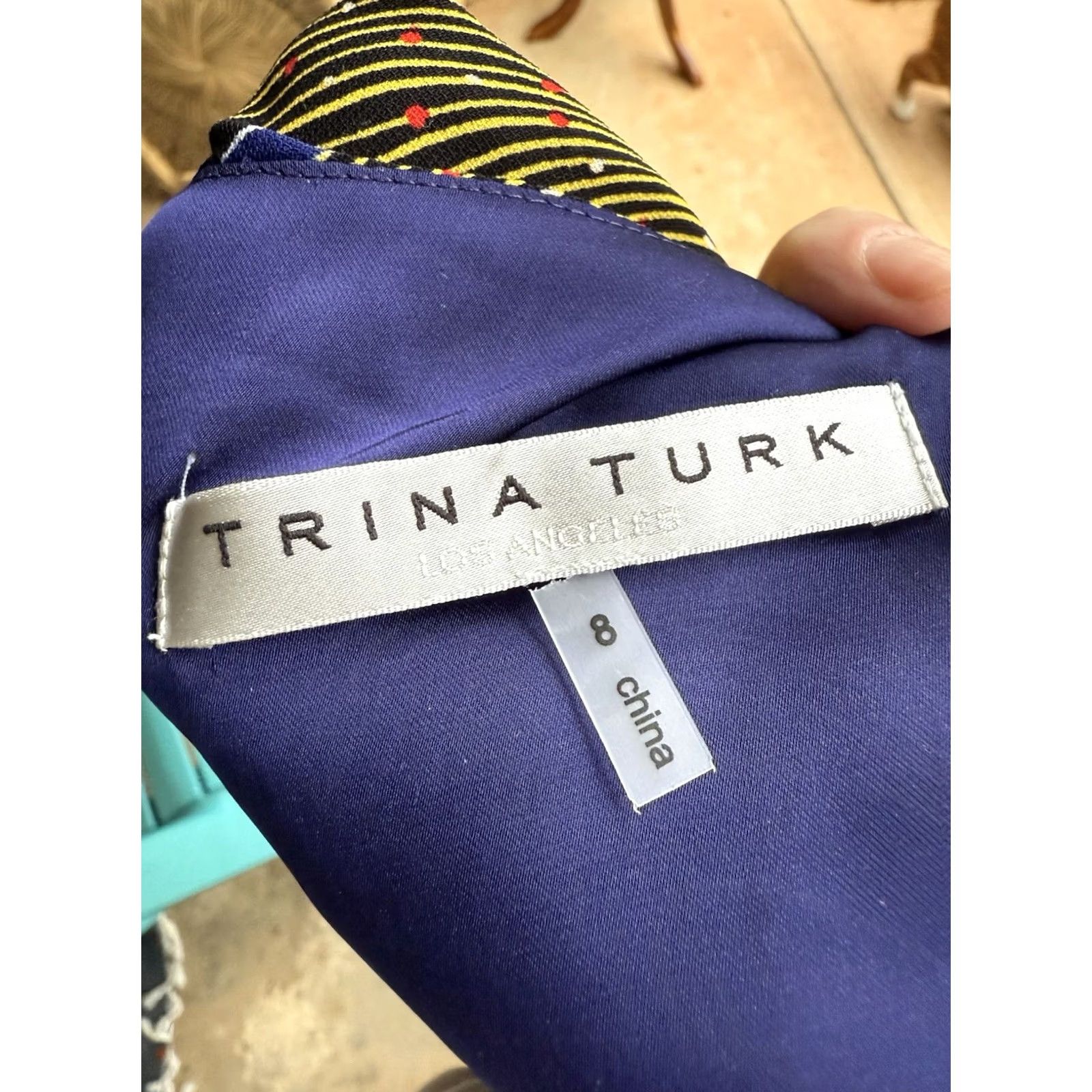 Trina Turk Trina Turk Women's Shift Dress Multicolor Floral Short Sleeve Lined Belted Knee Length 8 Dolman Fringe Tie Party Casual Wedding Holiday Size M / US 6-8 / IT 42-44 - 4 Thumbnail