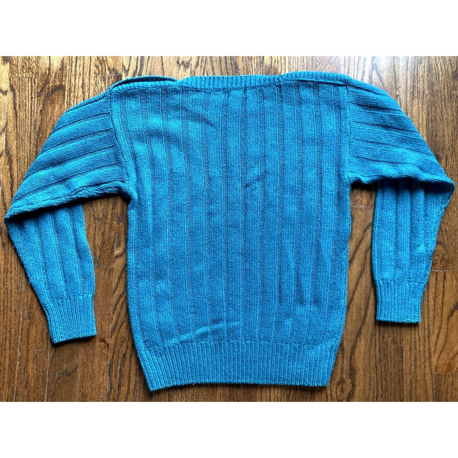 Vintage VINTAGE L.L. Bean Sweater Women M Turquoise Silk Wool Nylon Knit Long Sleeve Pullover Knitwear Medium Size M / US 6-8 / IT 42-44 - 8 Thumbnail