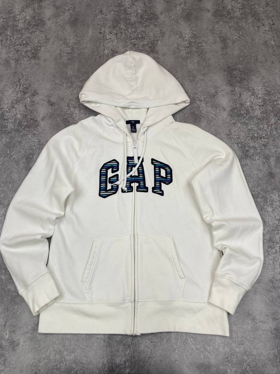 Gap Gap Men Cotton Hoodie Zip Up White Classic Casual Size L Size US L / EU 52-54 / 3 - 1 Thumbnail