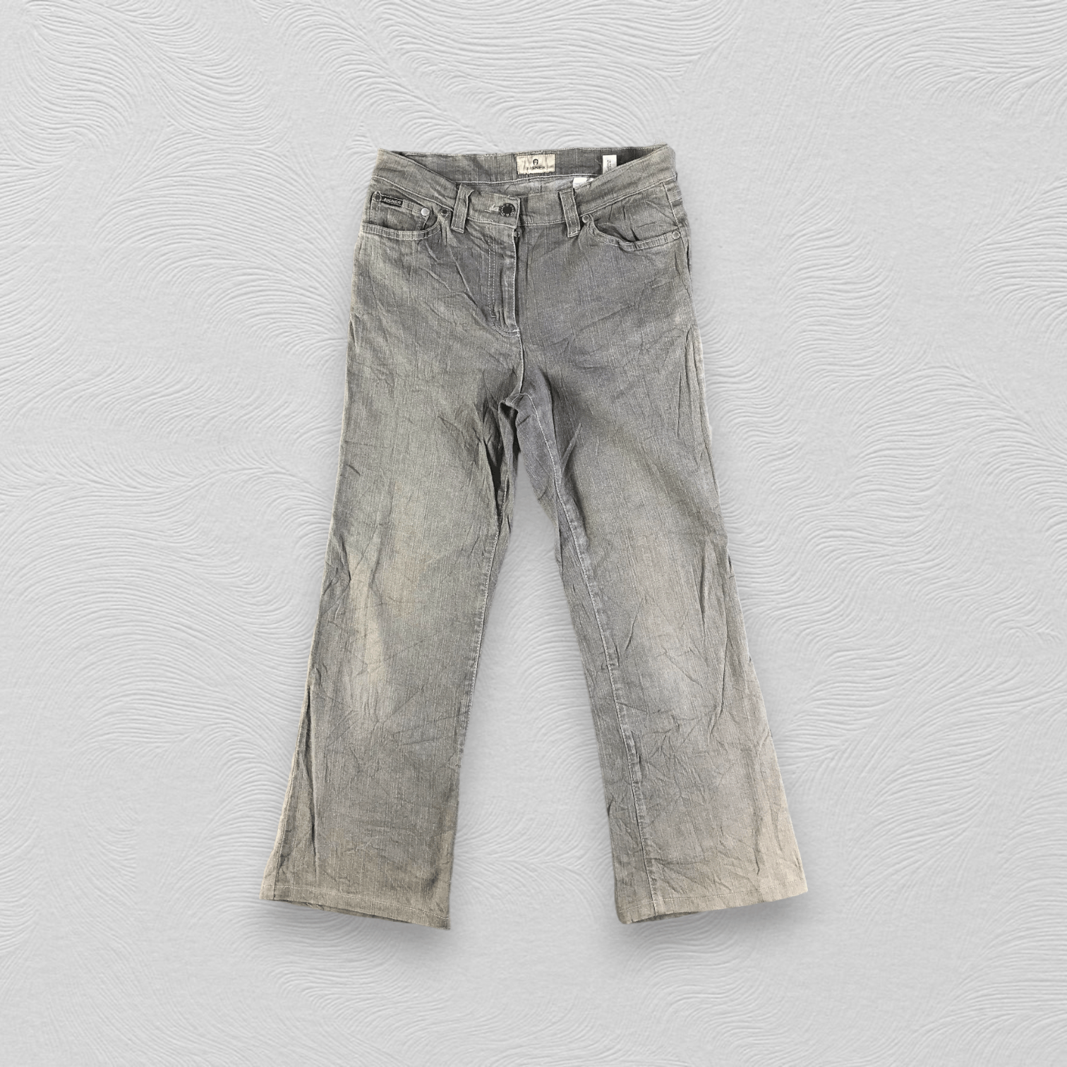Aigner Aigner Flare Jeans Faded Gray Denim KJ3086 Size US 29 - 1 Thumbnail