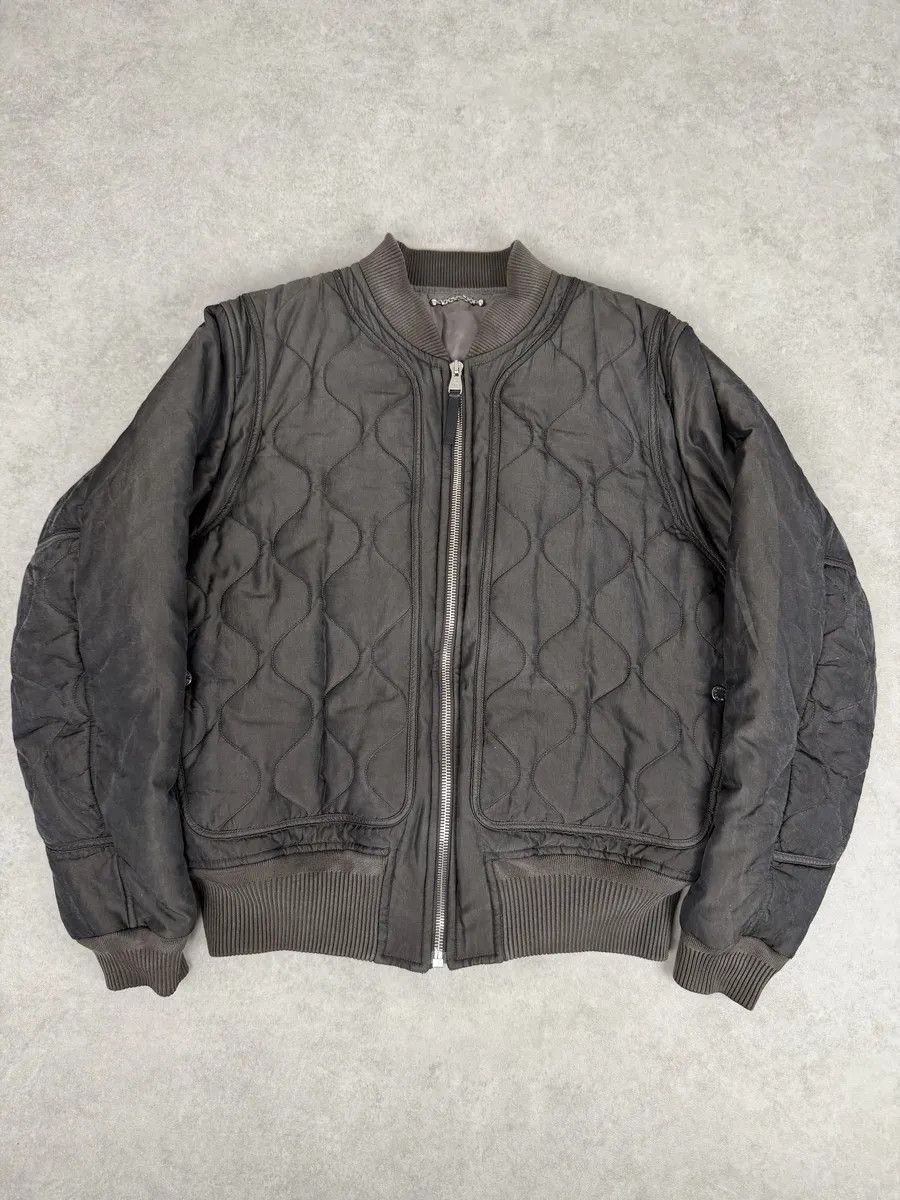 Louis Vuitton Louis Vuitton Taupe Silk Quilted Bomber Jacket Size US L / EU 52-54 / 3 - 1 Thumbnail