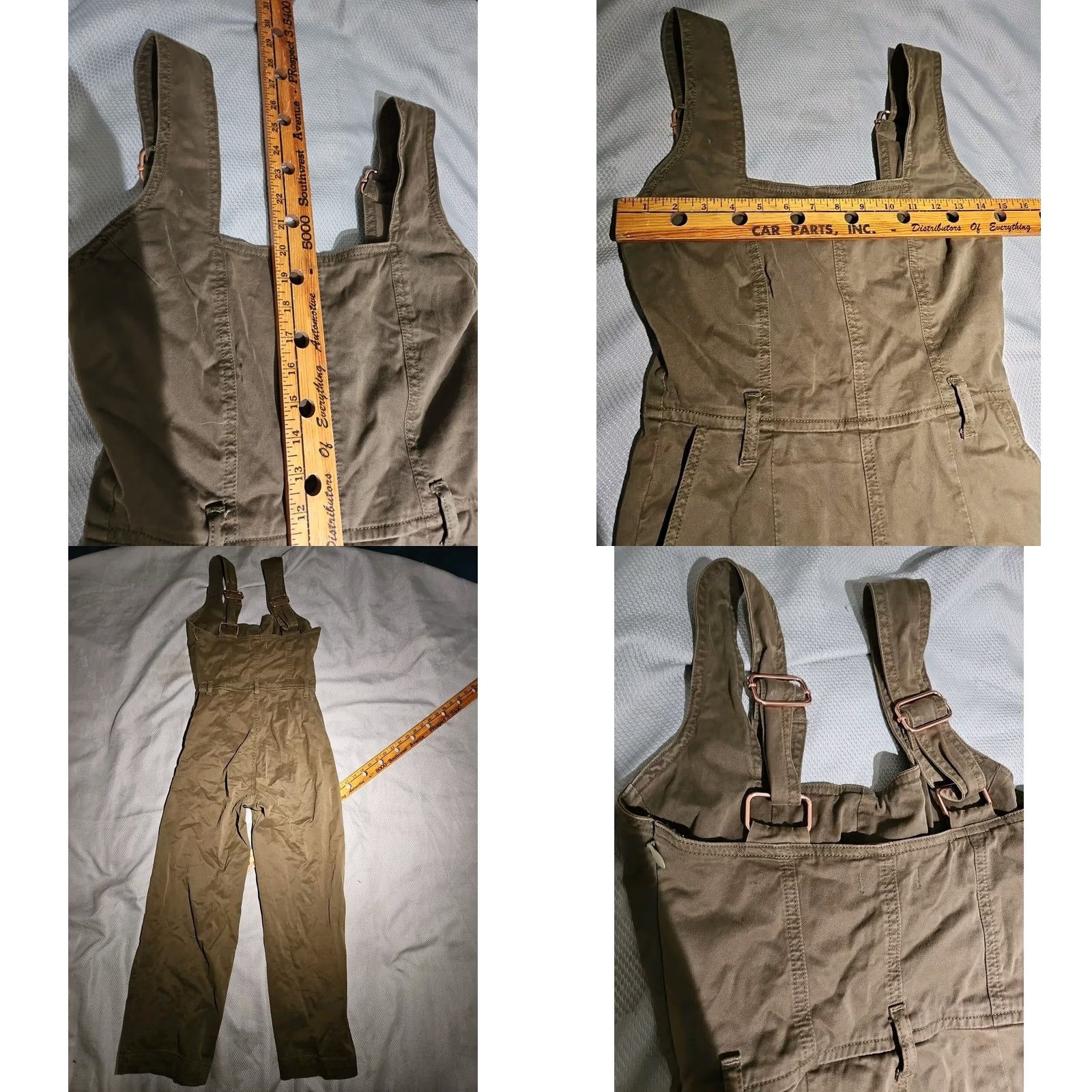 DL1961 DL1961 OVERALLS WOMENS S GREEN FERJA STRAIGHT LEG JUMPSUIT Size 28" / US 6 / IT 42 - 8 Thumbnail