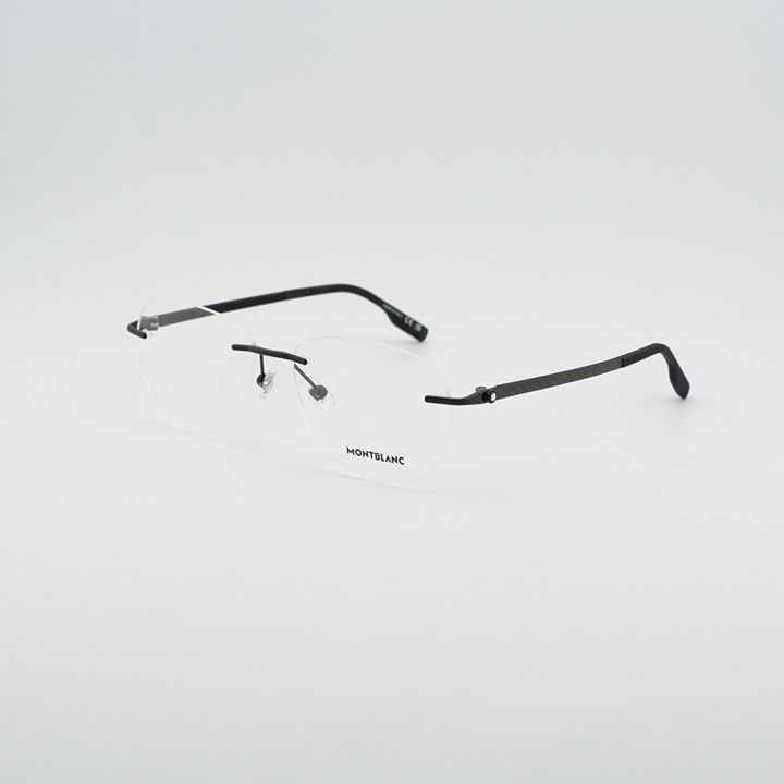 Montblanc Montblanc MB0186O 001 Eyeglasses Black 56mm Round Frame Size ONE SIZE - 1 Thumbnail