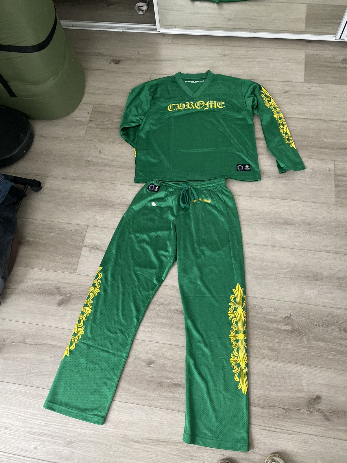 image of Chrome Hearts Jersey Warm-Up Set in Green, Men's (Size Medium)