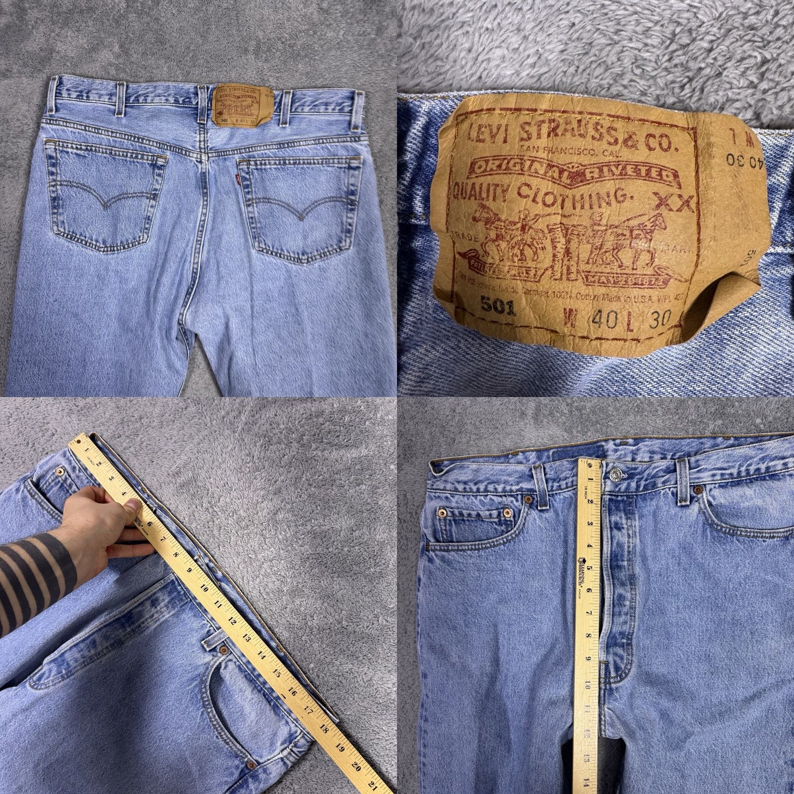 Levi's VINTAGE Levi's 501XX Jeans Men 36x28 USA Made 1995 Button Fly Grunge 90s Light Jeans Mens Leather? Size US 36 / EU 52 - 8 Thumbnail