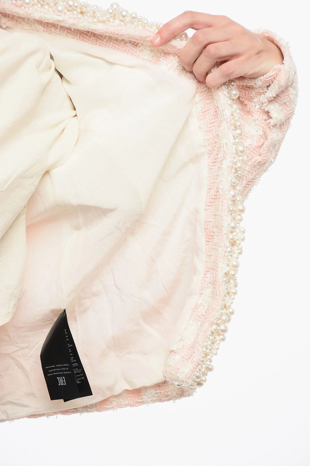 Balmain og1mm0326 Tweed Open-Front Jacket in Pink Size XS / US 0-2 / IT 36-38 - 5 Thumbnail