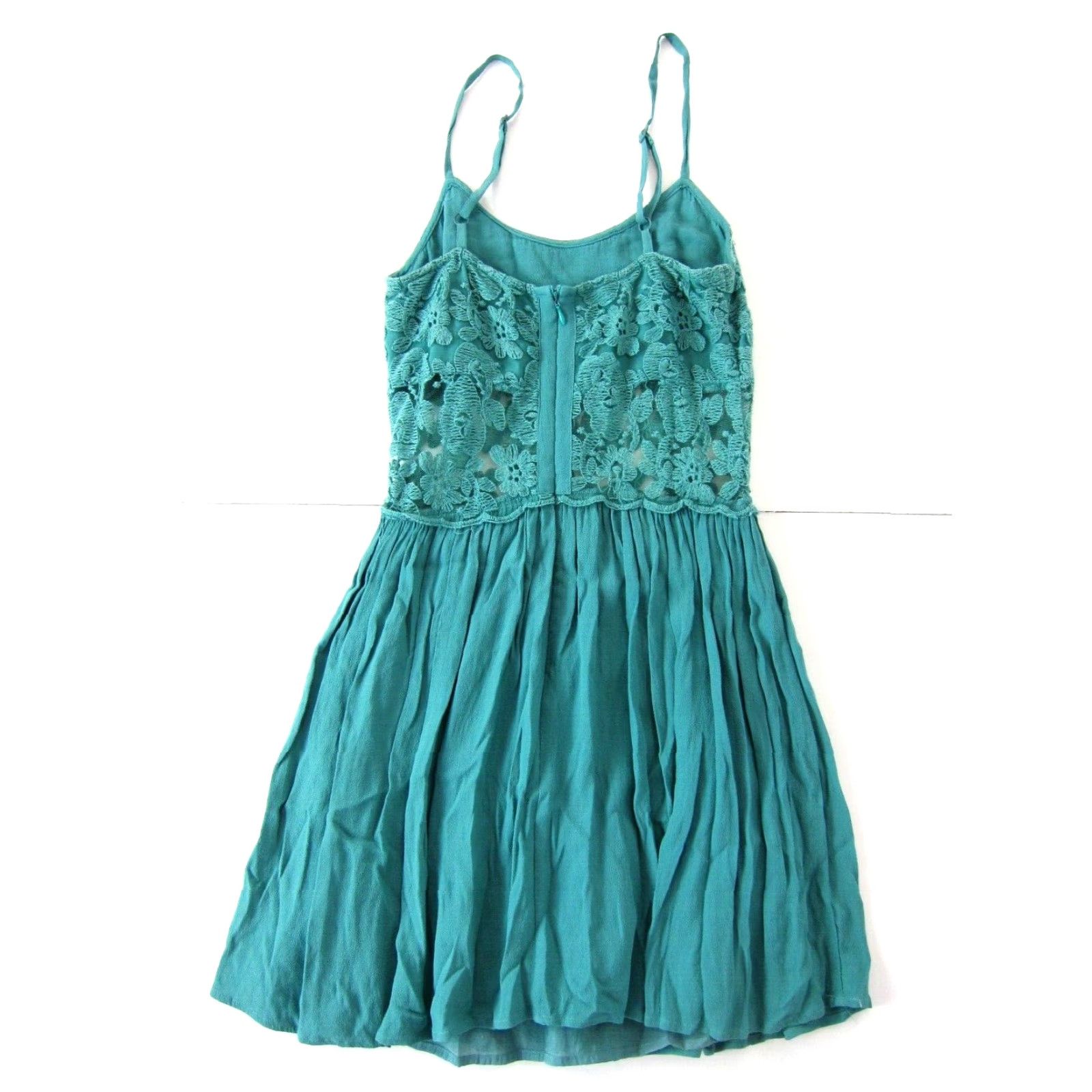Anthropologie Alythea Green Lace Embroidered Spaghetti Strap Slip Tank Sun Dress S Size S / US 4 / IT 40 - 2 Thumbnail