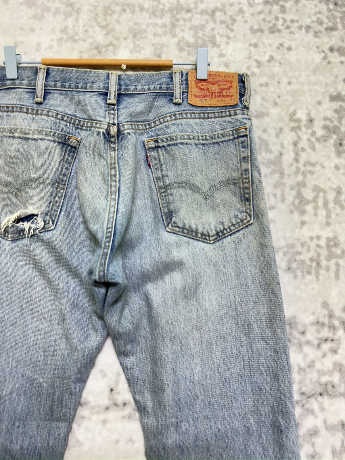 Levi's Vintage Levi's 517 Flared Bootcut Mud Wash Distressed Jeans Size US 33 - 11 Thumbnail