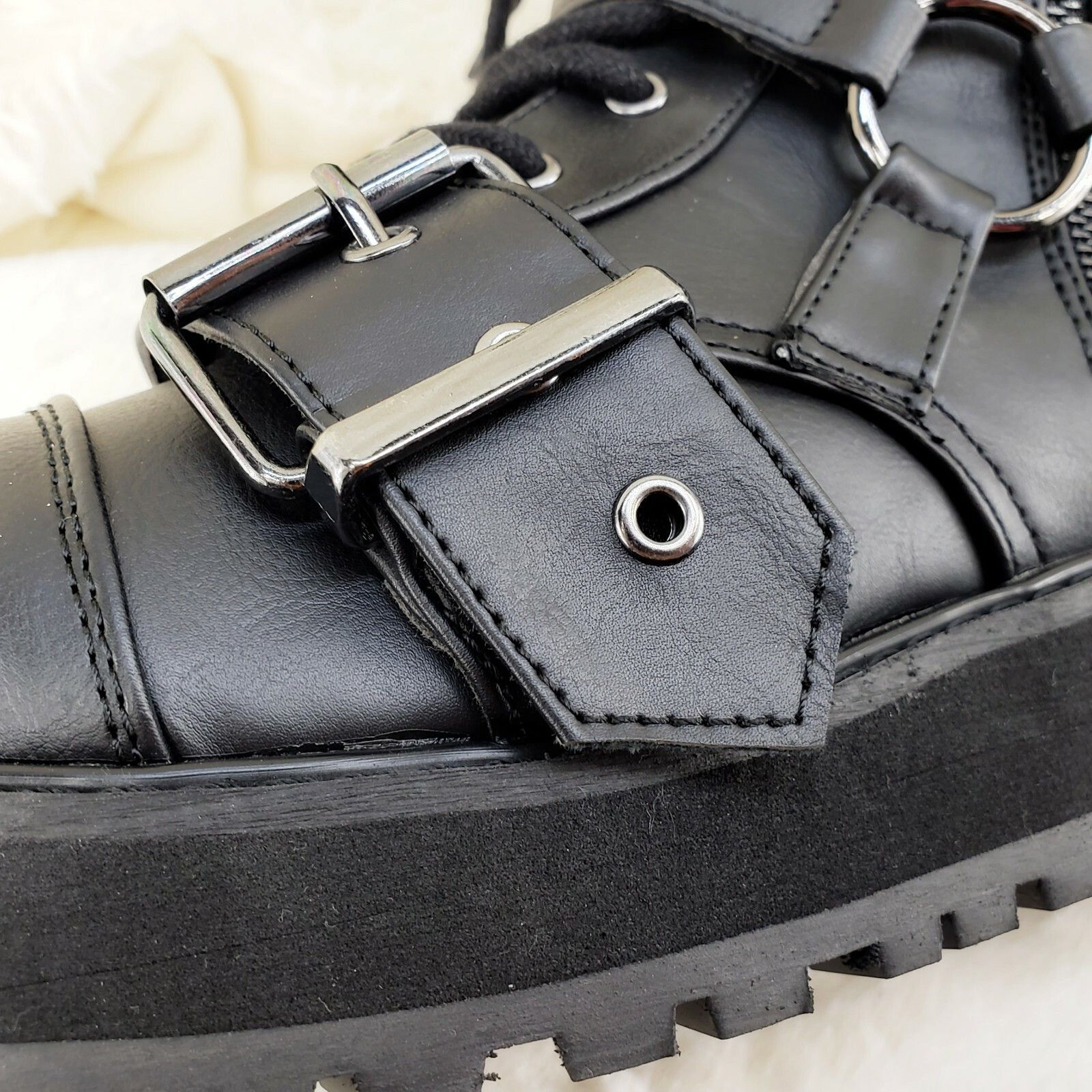 Other DEMONIA Valor 220 Goth Combat Biker Ankle Boots Black Matte Size US 5 / EU 37 - 6 Thumbnail