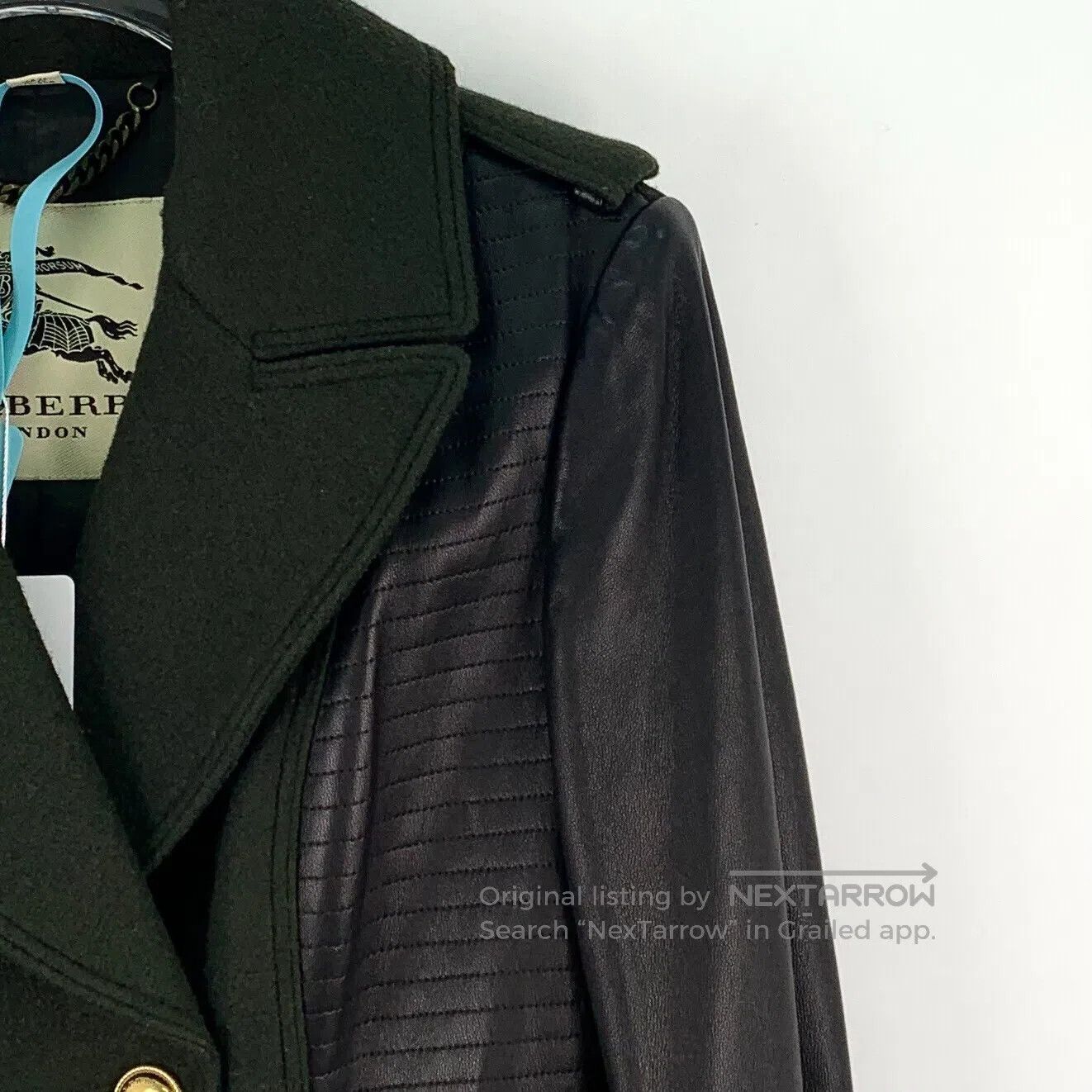 Burberry Burberry Dark green leather patch lapel double-breasted lo Size XS / US 0-2 / IT 36-38 - 3 Thumbnail