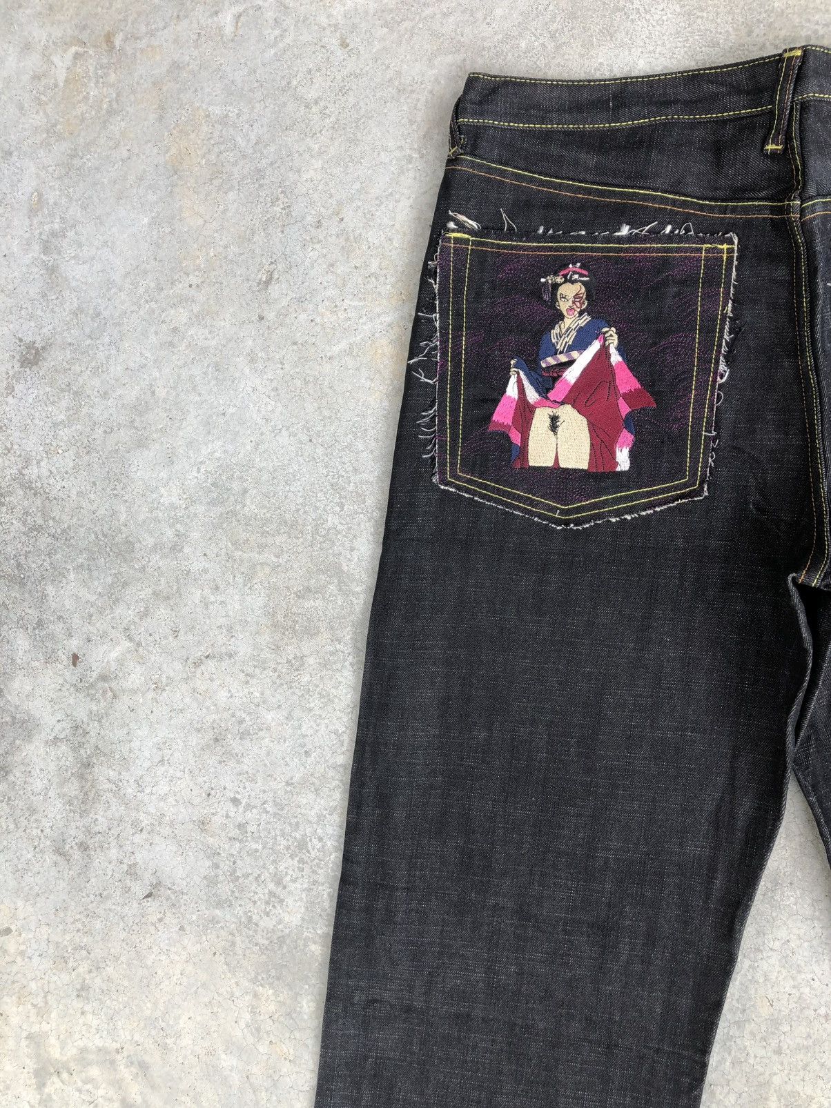 RMC Jeans Red Monkey Company Embroidered Jeans Baggy Jeans Size US 37 - 9 Thumbnail