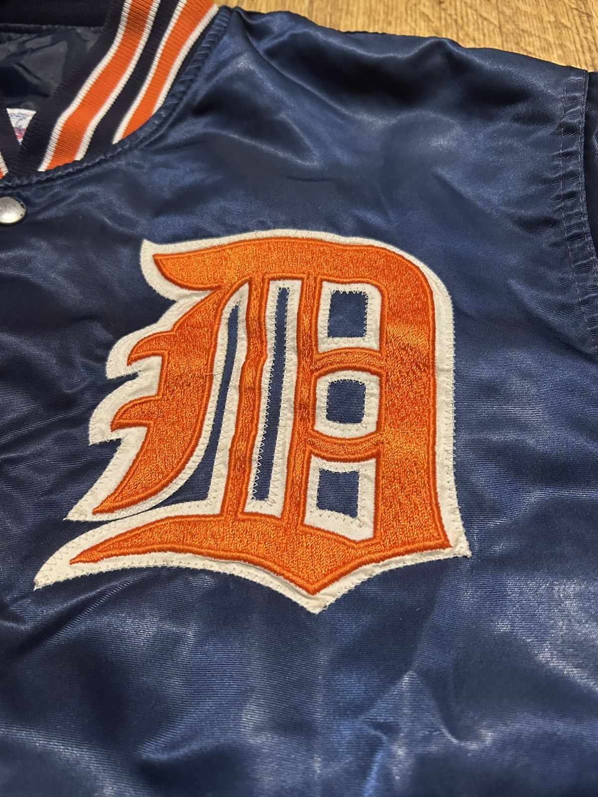 Starter Vintage Detroit Tigers Satin Bomber Jacket 90s MLB Diamond Size US L / EU 52-54 / 3 - 4 Thumbnail