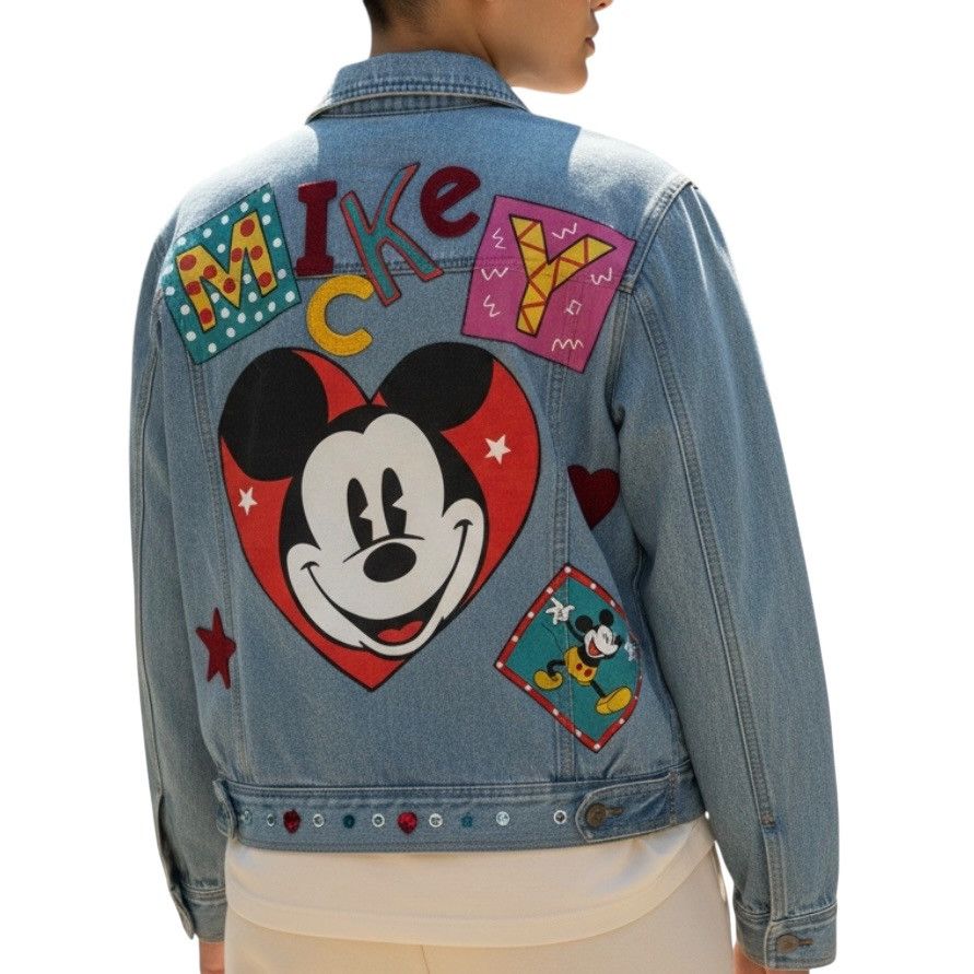 Disney Vintage Disney & Co. Mickey Mouse theme patched denim jacket Size S / US 4 / IT 40 - 3 Thumbnail