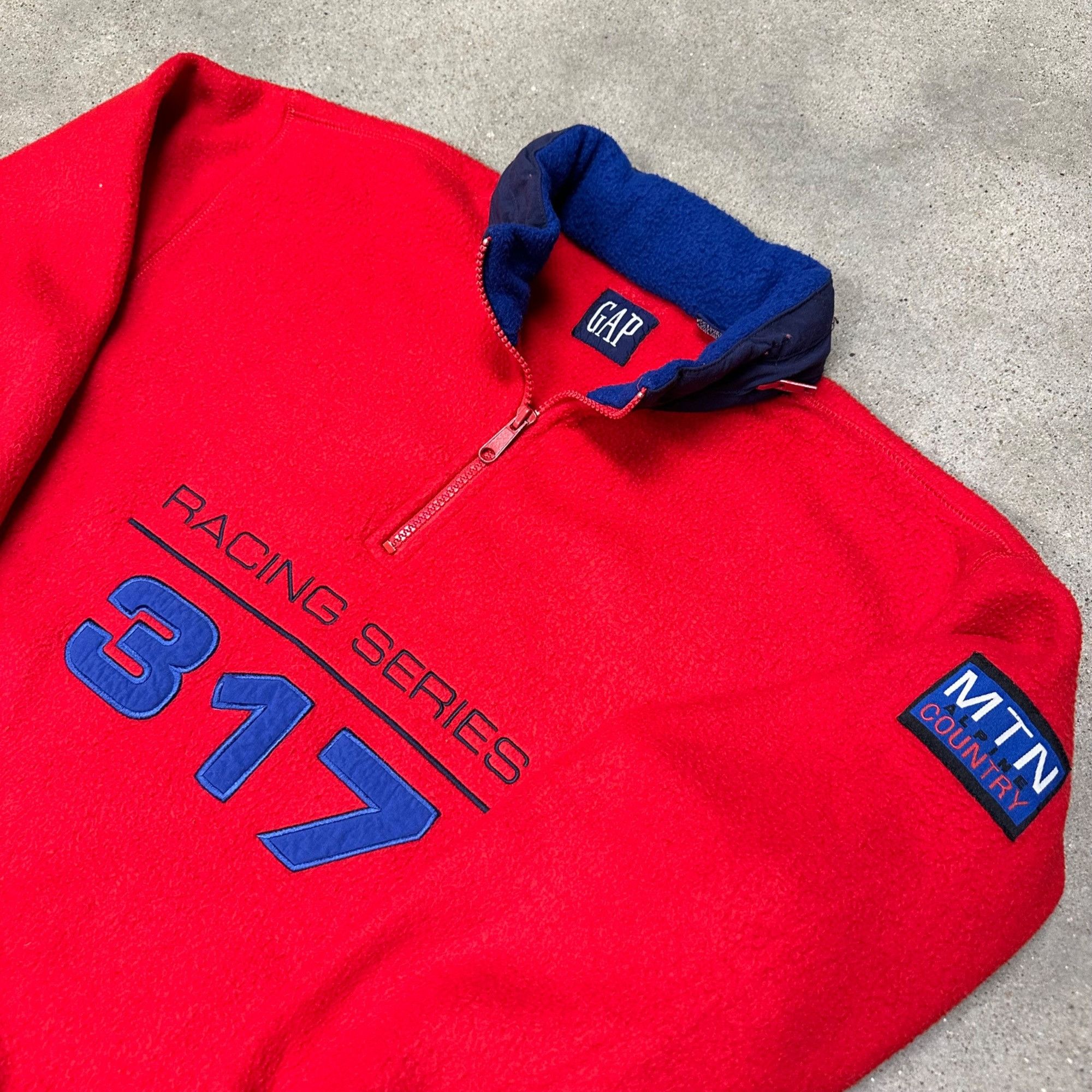 Gap × Vintage Vintage 90s GAP Alpine Country Racing Series Quarter Zip Fle Size US M / EU 48-50 / 2 - 2 Thumbnail