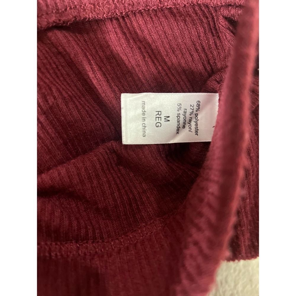 Other Maurices Burgundy Ribbed Knit Flare Pants | Soft Stretch Lou Size 28" / US 6 / IT 42 - 3 Thumbnail