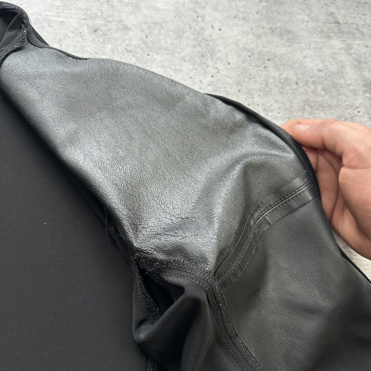 Vintage S Max Mara Leather Soft Combination Viscose Jacket Size L / US 10 / IT 46 - 16 Thumbnail