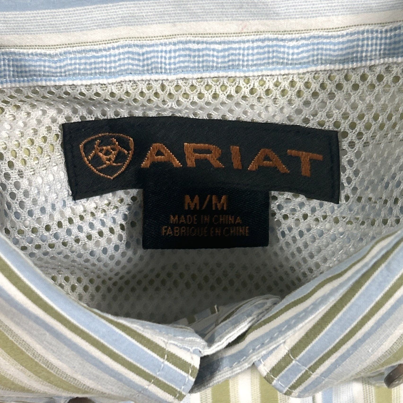 Ariat Ariat Button Down Long Sleeve Shirt Mens M Striped Blue Green Pattern Size US M / EU 48-50 / 2 - 3 Thumbnail
