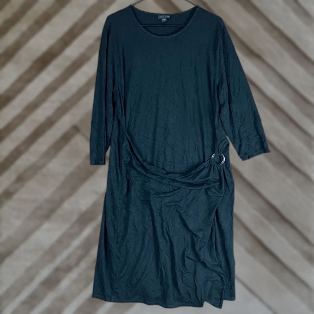 J. Jill VINTAGE J Jill Dress Shirt Dress Women XL Black Wearever Jersey Faux Wrap Stretch Long Sleeveless Casual Size XL / US 12-14 / IT 48-50 - 1 Thumbnail