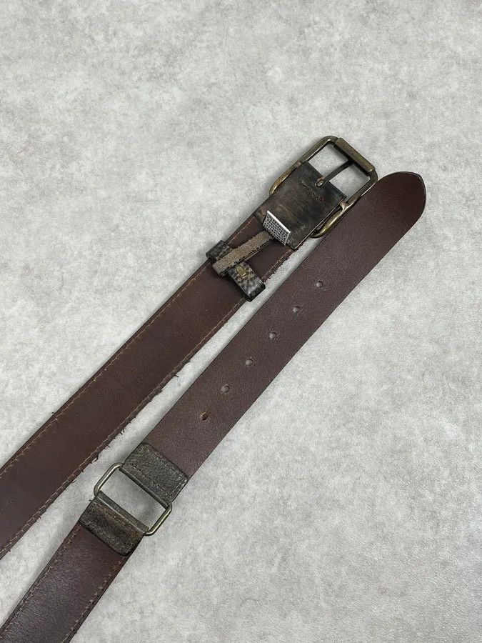 Dolce & Gabbana 2000s Dolce & Gabbana Brown Hybrid Leather Military Belt Size ONE SIZE - 4 Thumbnail