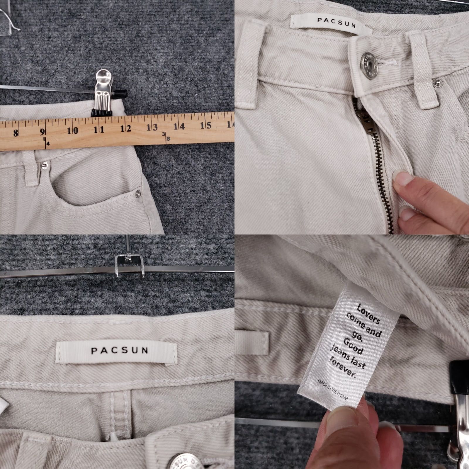 Pacsun PacSun Jeans Womens 25 Beige 90s Boyfriend High Rise Ripped Straight Leg Denim Jeans Size 42" / US 20 - 8 Thumbnail