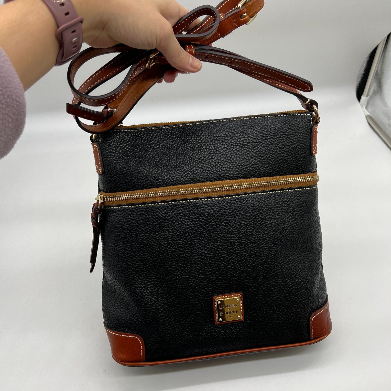 Dooney & Bourke Dooney & Bourke Pebble Leather Crossbody Purse Black Size ONE SIZE - 3 Thumbnail