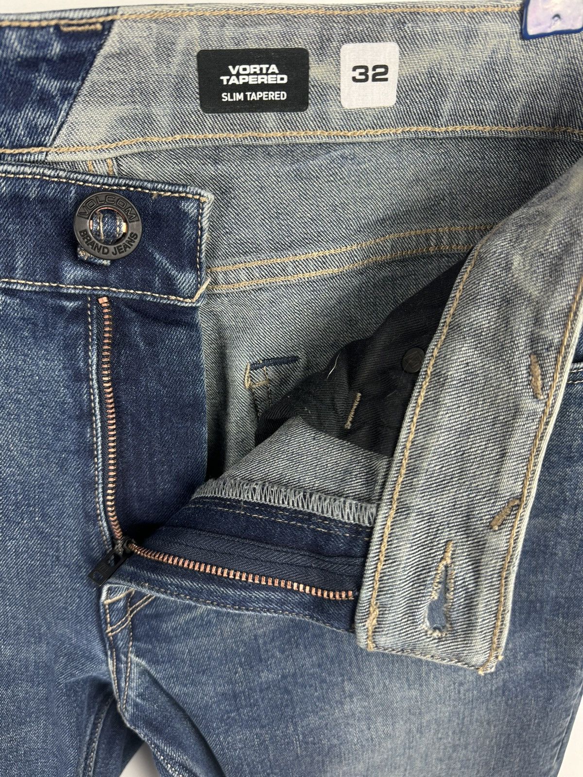 Volcom Volcom Vorta Slim Tapered Faded Stretch Denim Jeans Size US 32 / EU 48 - 5 Thumbnail