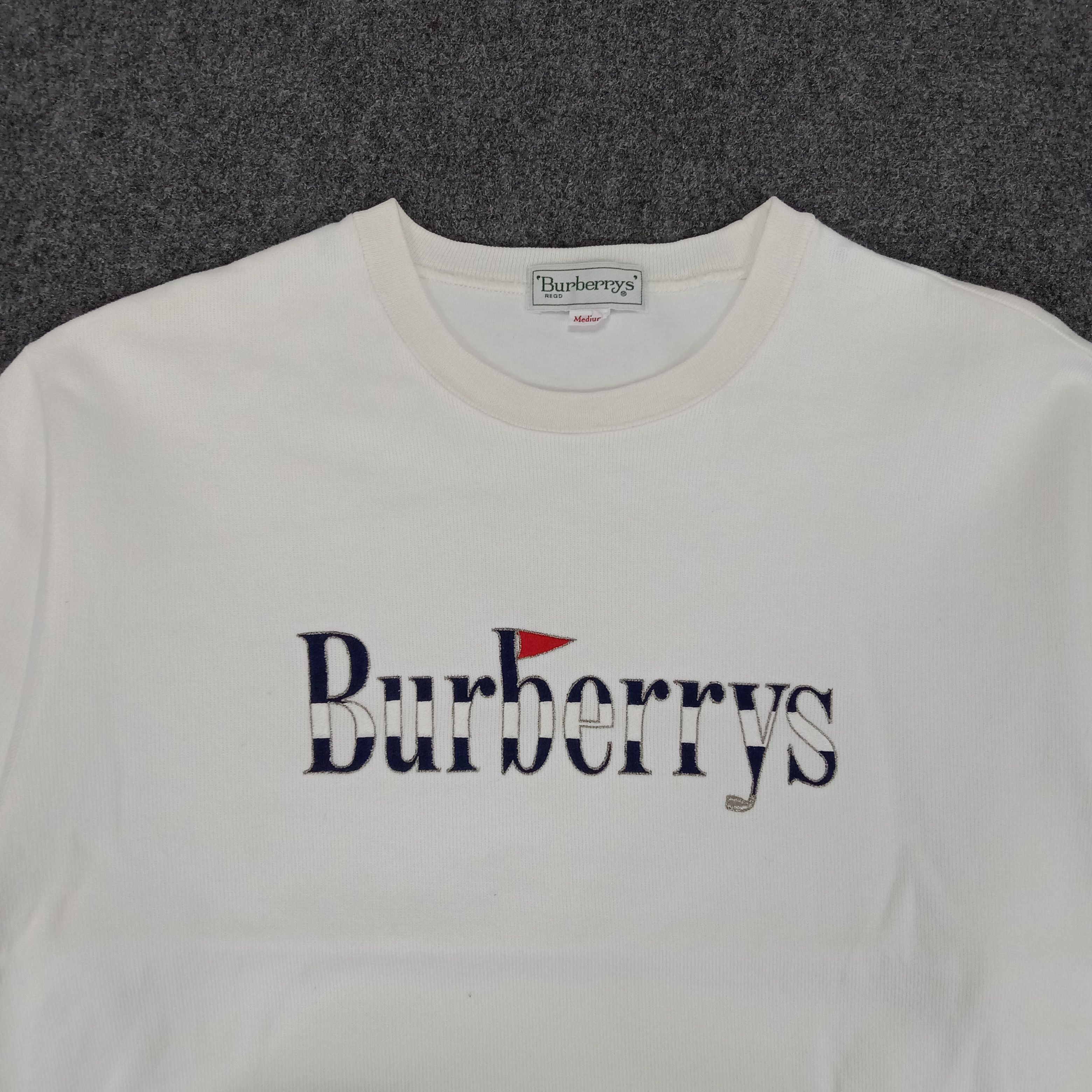 Burberry × Vintage Burberry Embroidery Spellout Sweatshirt Size S / US 4 / IT 40 - 2 Thumbnail