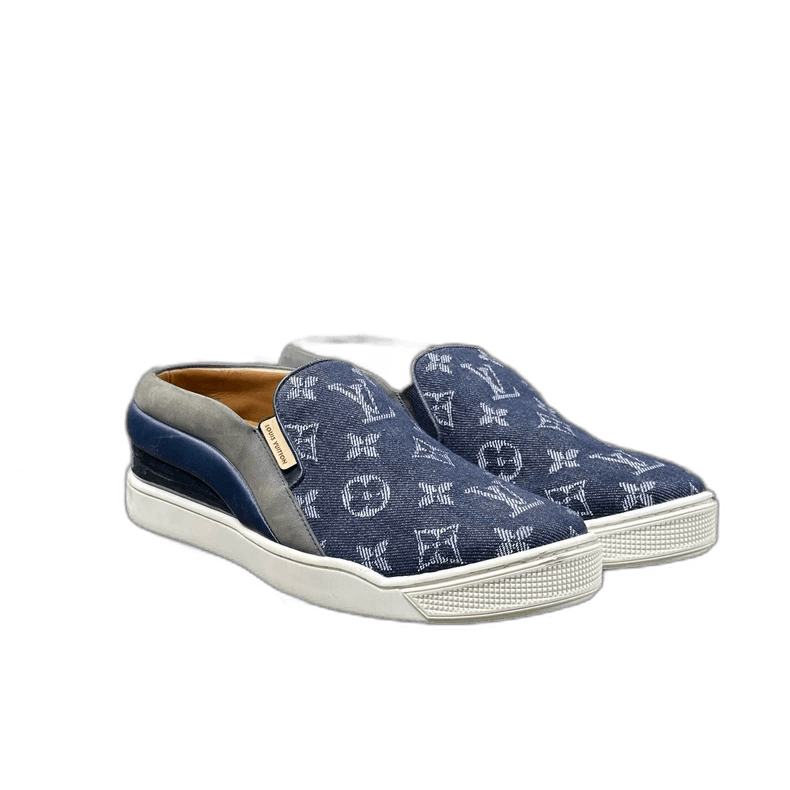 Louis Vuitton Louis Vuitton Logo Denim Slip-On Shoes Size US 8 / IT 38 - 1 Thumbnail