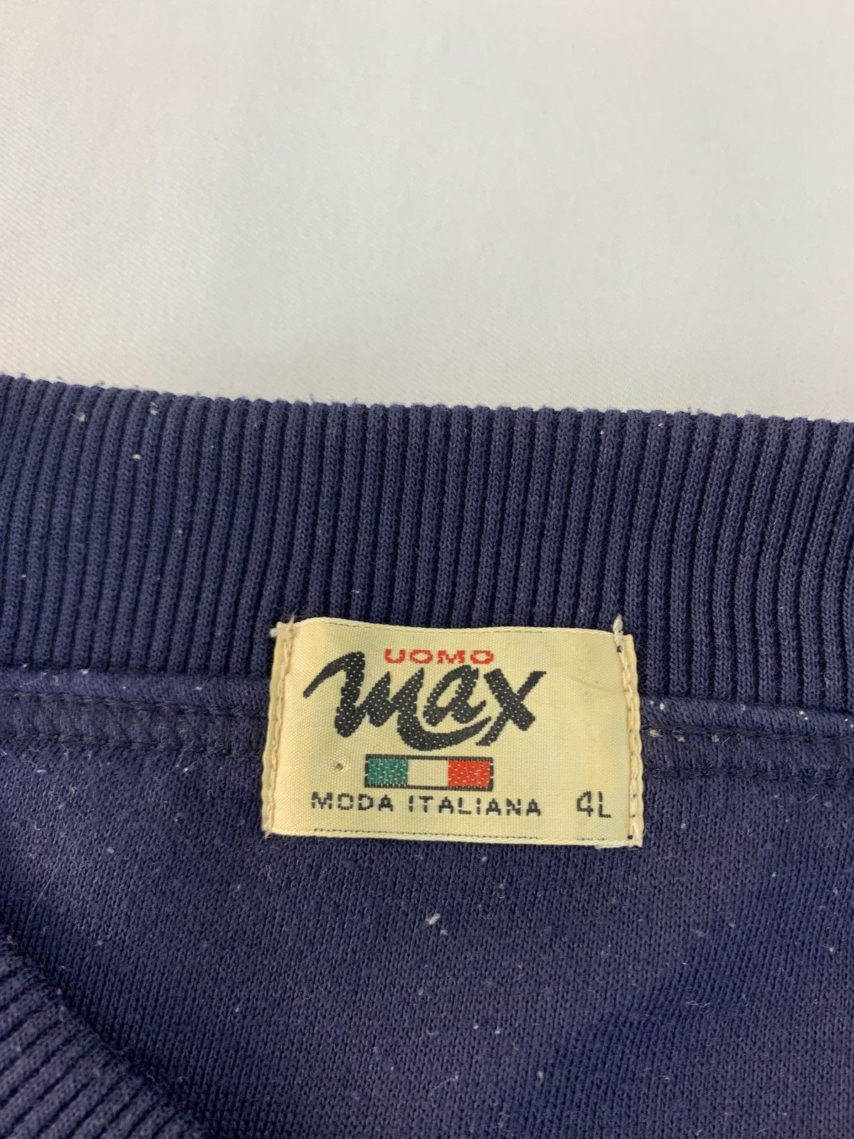 Japanese Brand 90s Uomo Max Moad Italiana Crewneck Pullover Striped Chest Size US XL / EU 56 / 4 - 5 Thumbnail