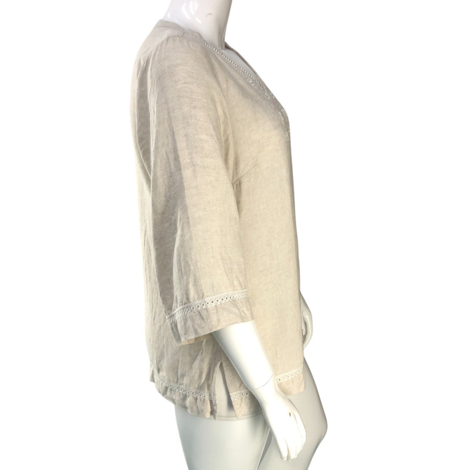 Tommy Bahama Tommy Bahama Size L Tunic Embroidered Beaded Linen TINY FLAW Size L / US 10 / IT 46 - 11 Thumbnail
