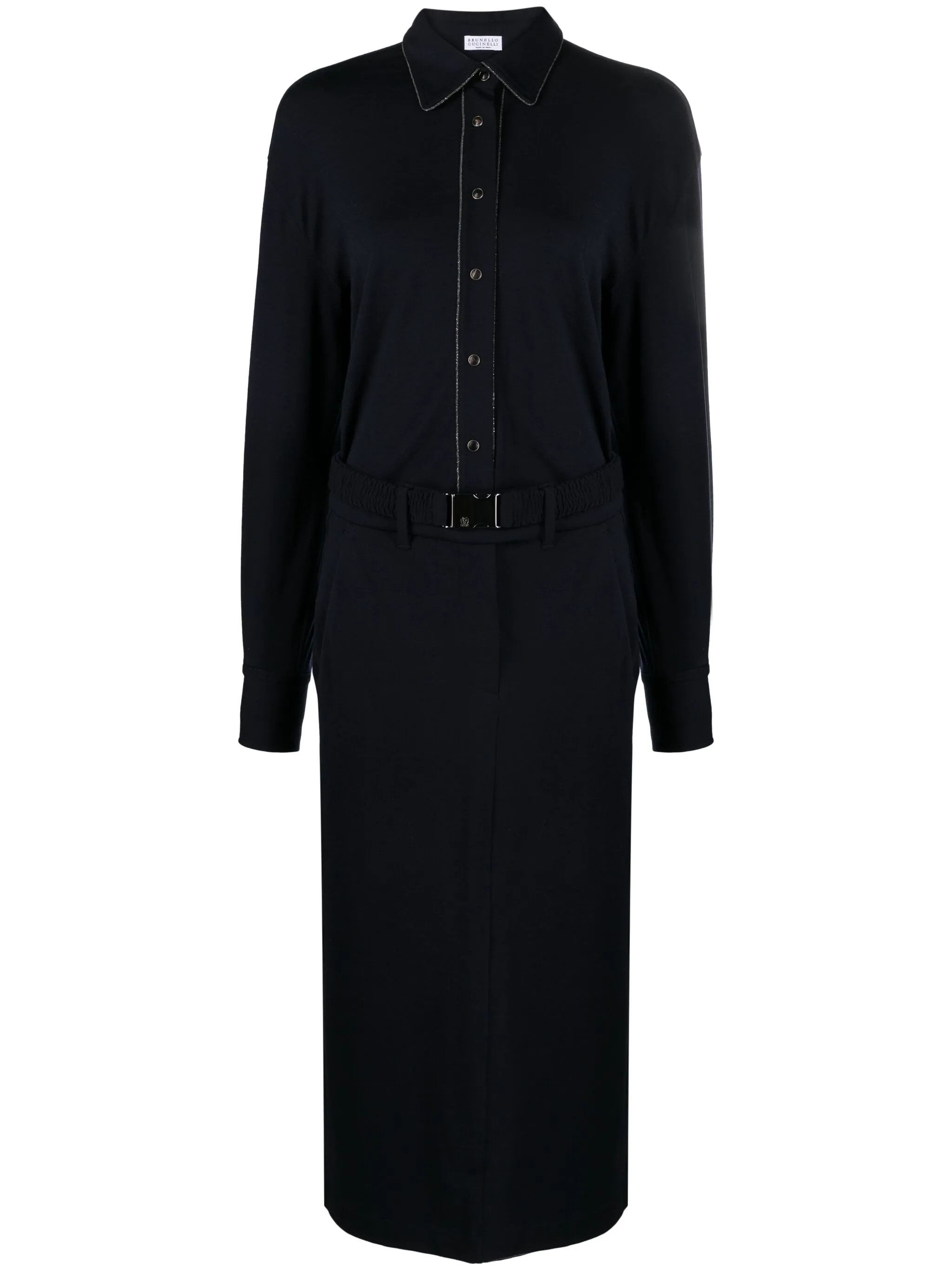 Brunello Cucinelli o1y0725 Midi Dress in Midnight Blue Size M / US 6-8 / IT 42-44 - 1 Thumbnail