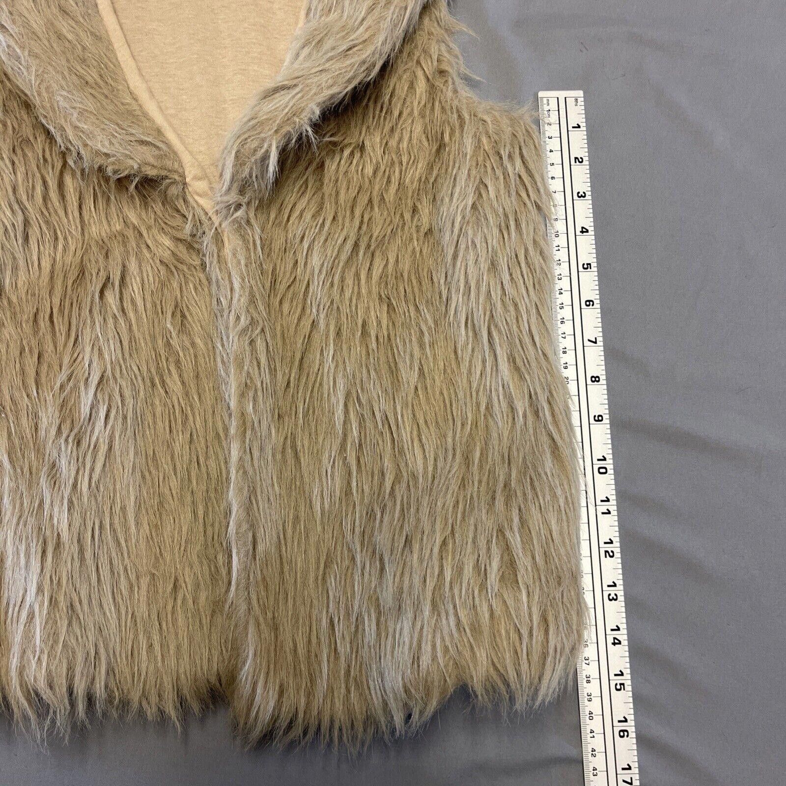 Designer Belle Du Jour Tan Faux Fur Vest Sz Medium Size M / US 6-8 / IT 42-44 - 2 Thumbnail