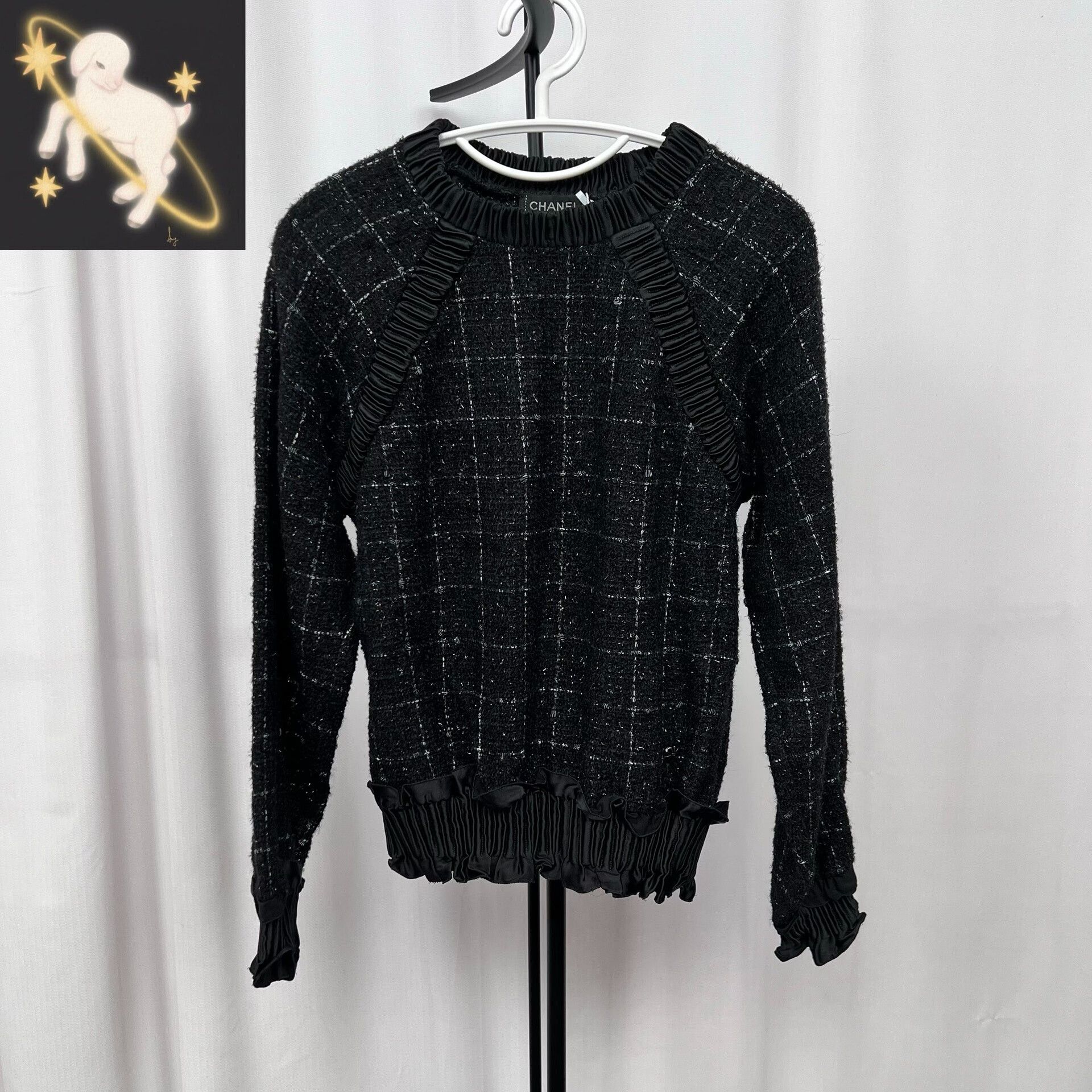 Chanel Chanel 16B Black Tweed Top Size 34 Size XXS / US 00 / IT 34 - 1 Thumbnail