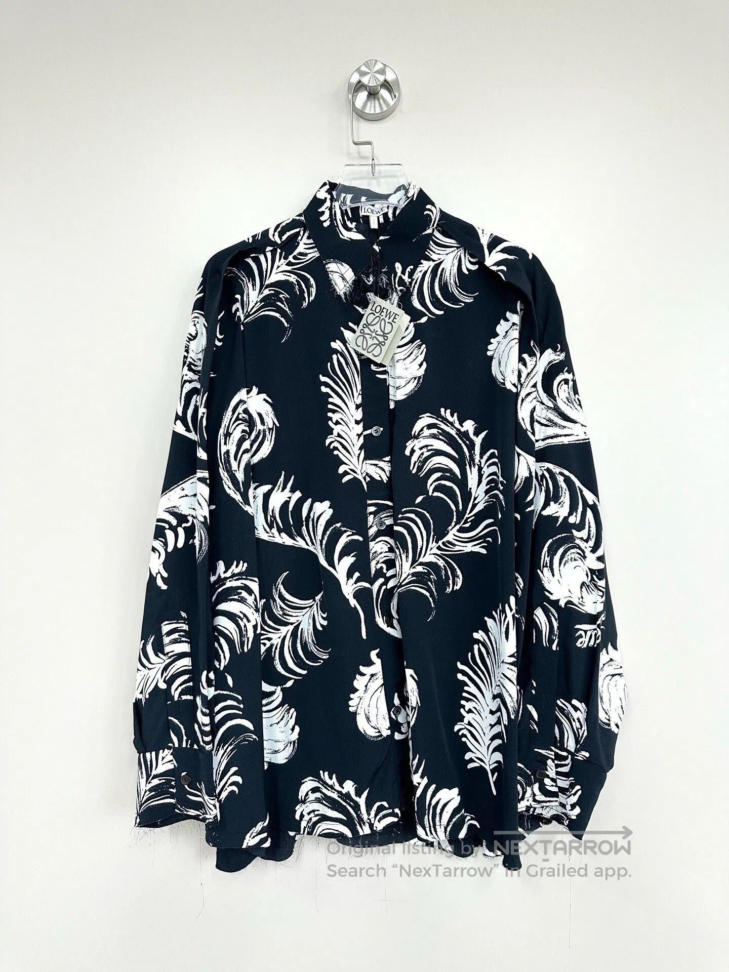 Loewe Loewe Black Floral Silk Long. Size S / US 4 / IT 40 - 1 Thumbnail