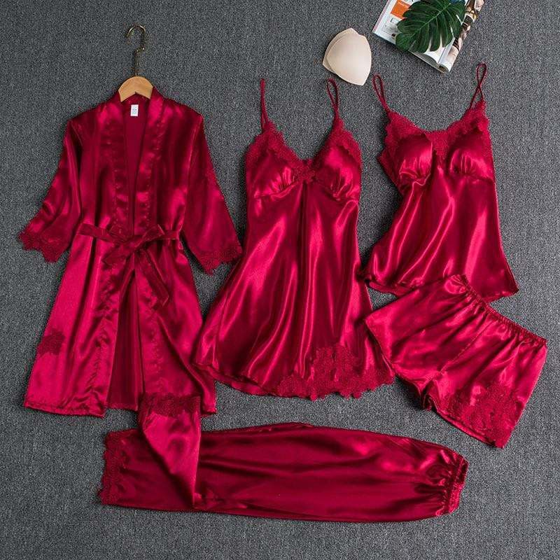 image of Just Silk Pajamas Sets in Pink, Women's (Size Large)