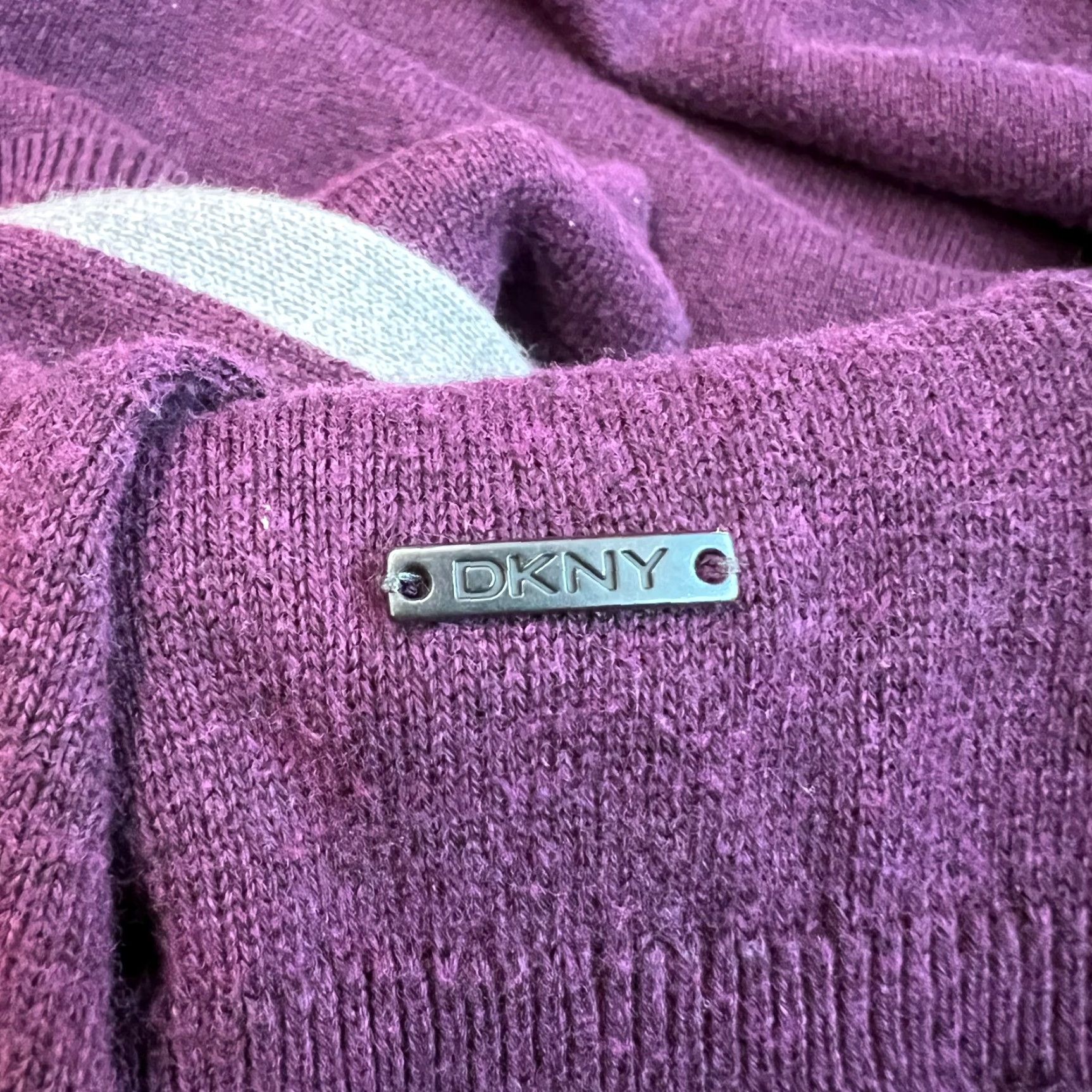DKNY DKNY Womens Pullover Sweater Size XL Long Sleeve Crew Neck Solid Purple Knit Casual Size XL / US 12-14 / IT 48-50 - 6 Thumbnail