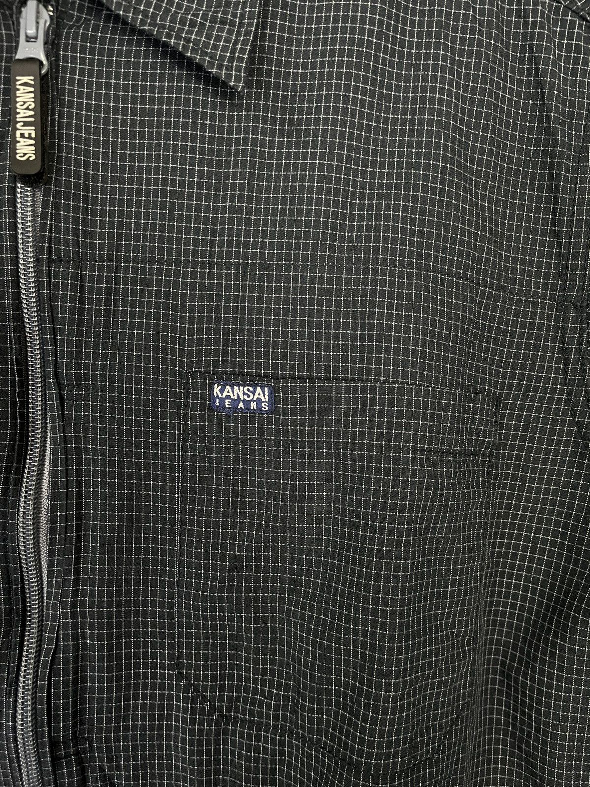 Designer × Japanese Brand × Kansai Yamamoto Kansai Jeans Checkered Double Pocket Zip Up Short Sleeve Size US M / EU 48-50 / 2 - 6 Thumbnail
