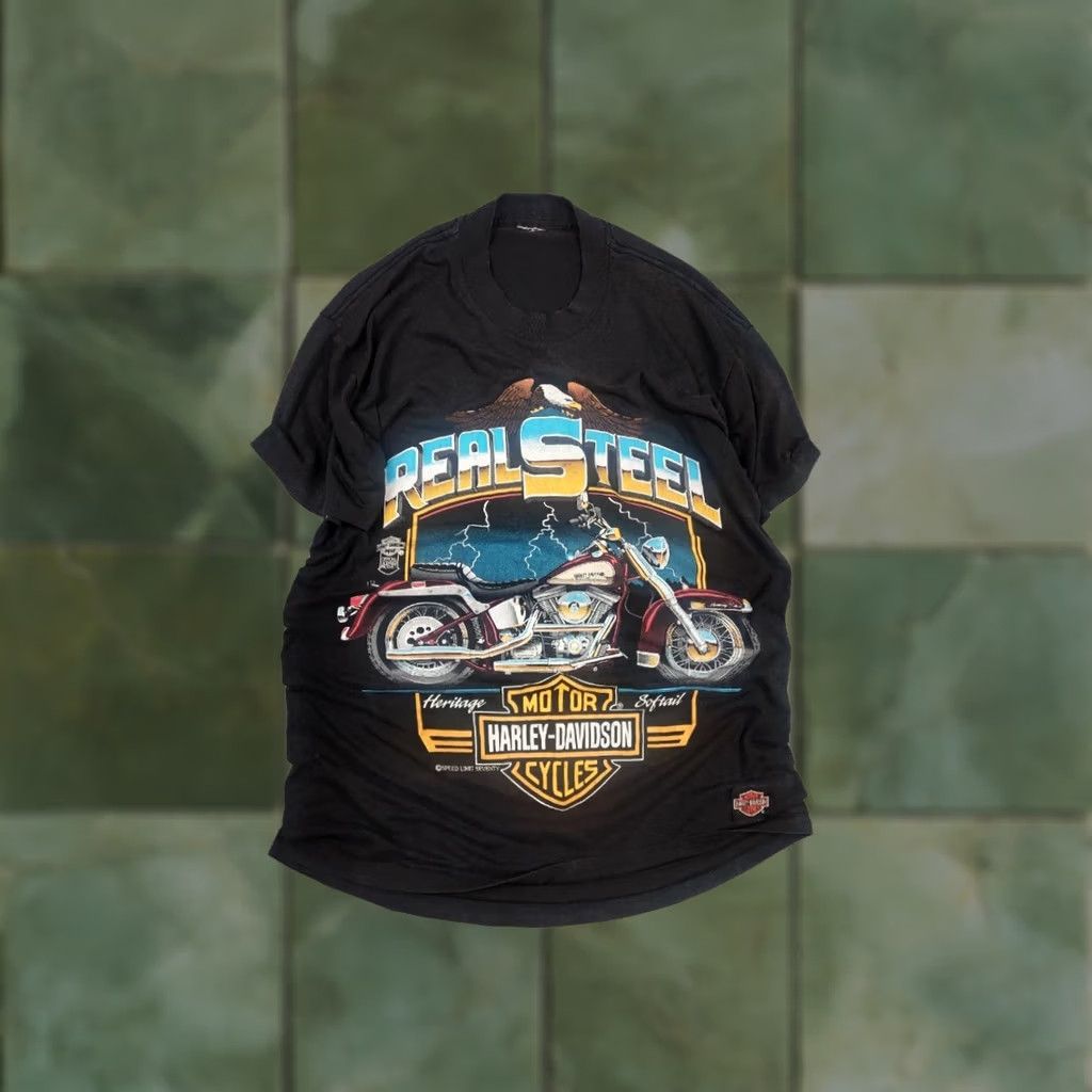 Harley Davidson Vintage 80's Harley-Davidson T-shirt Real Steel Heritage Softail Speed Limit Tee Size US M / EU 48-50 / 2 - 1 Thumbnail