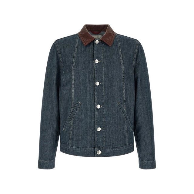 Brunello Cucinelli BRUNELLO CUCINELLI $3900 Denim Lightweight Outerwear Jacket Size US XL / EU 56 / 4 - 1 Thumbnail