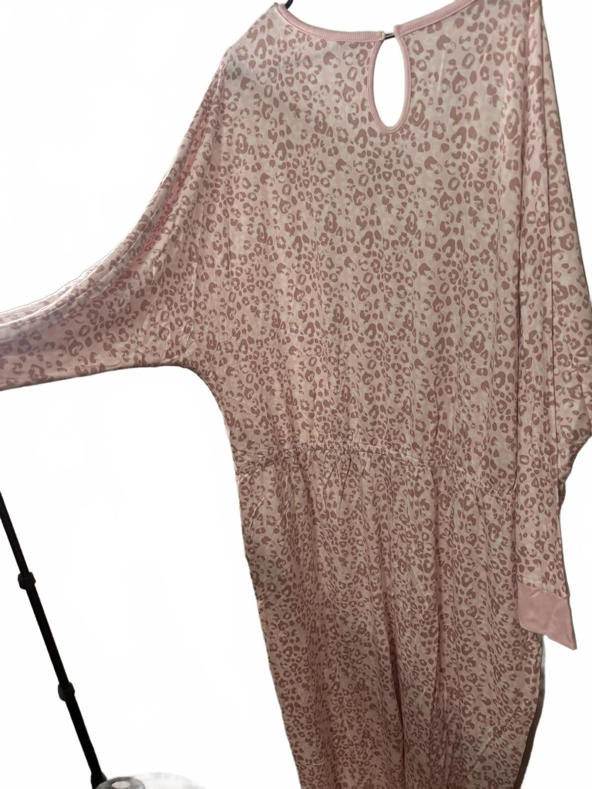 Designer Lacey Chabert Cozy Leopard Print One Piece Pajama Set 3X Size ONE SIZE - 4 Thumbnail