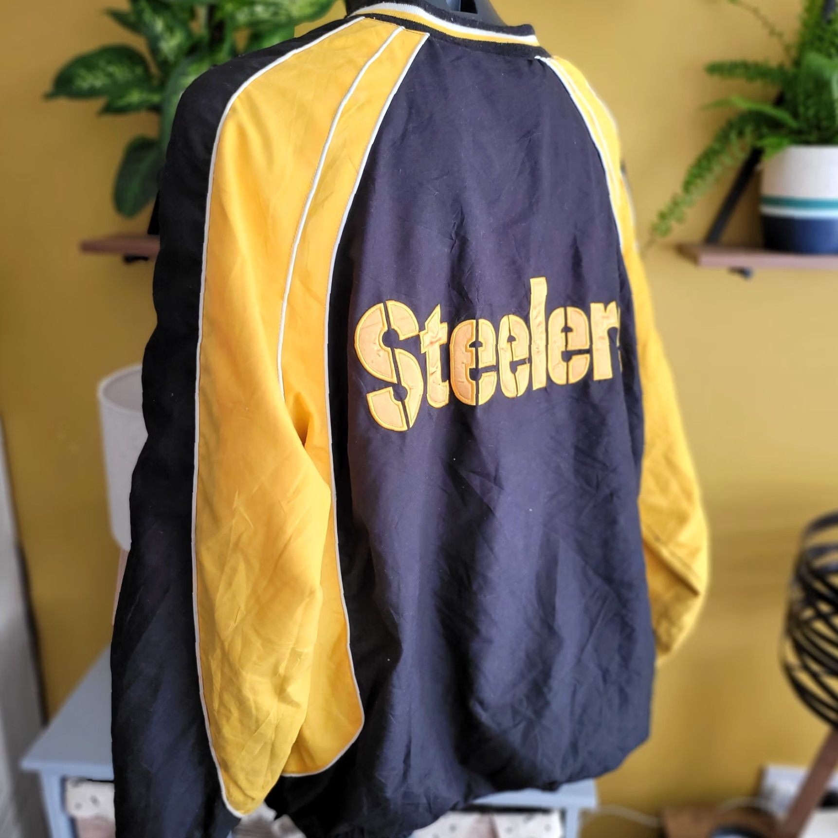 NFL NFL Pittsburgh Steelers Jacket XL Black - Windbreaker, 27" Pit, 100% Authentic NFL Size US XL / EU 56 / 4 - 3 Thumbnail