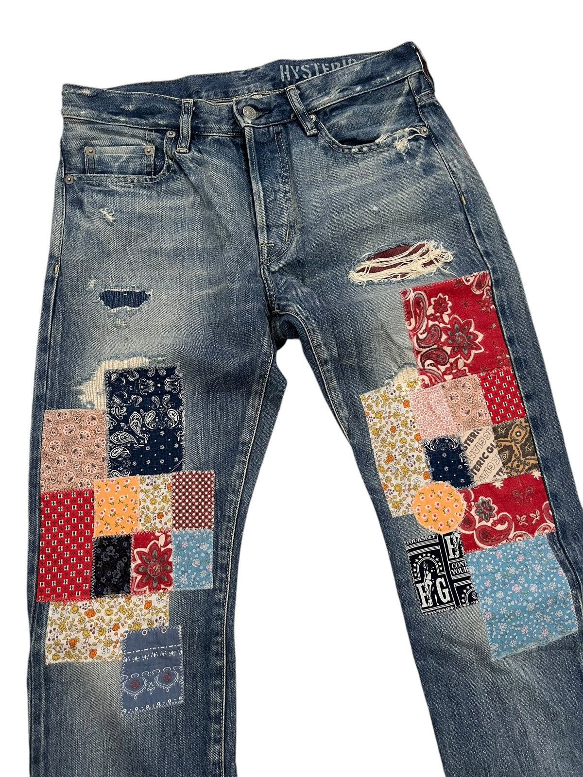 Hysteric Glamour × Japanese Brand × Vintage Rare Hysteric Glamour Bandana Patches Design Selvedge Jeans Size US 31 - 3 Thumbnail