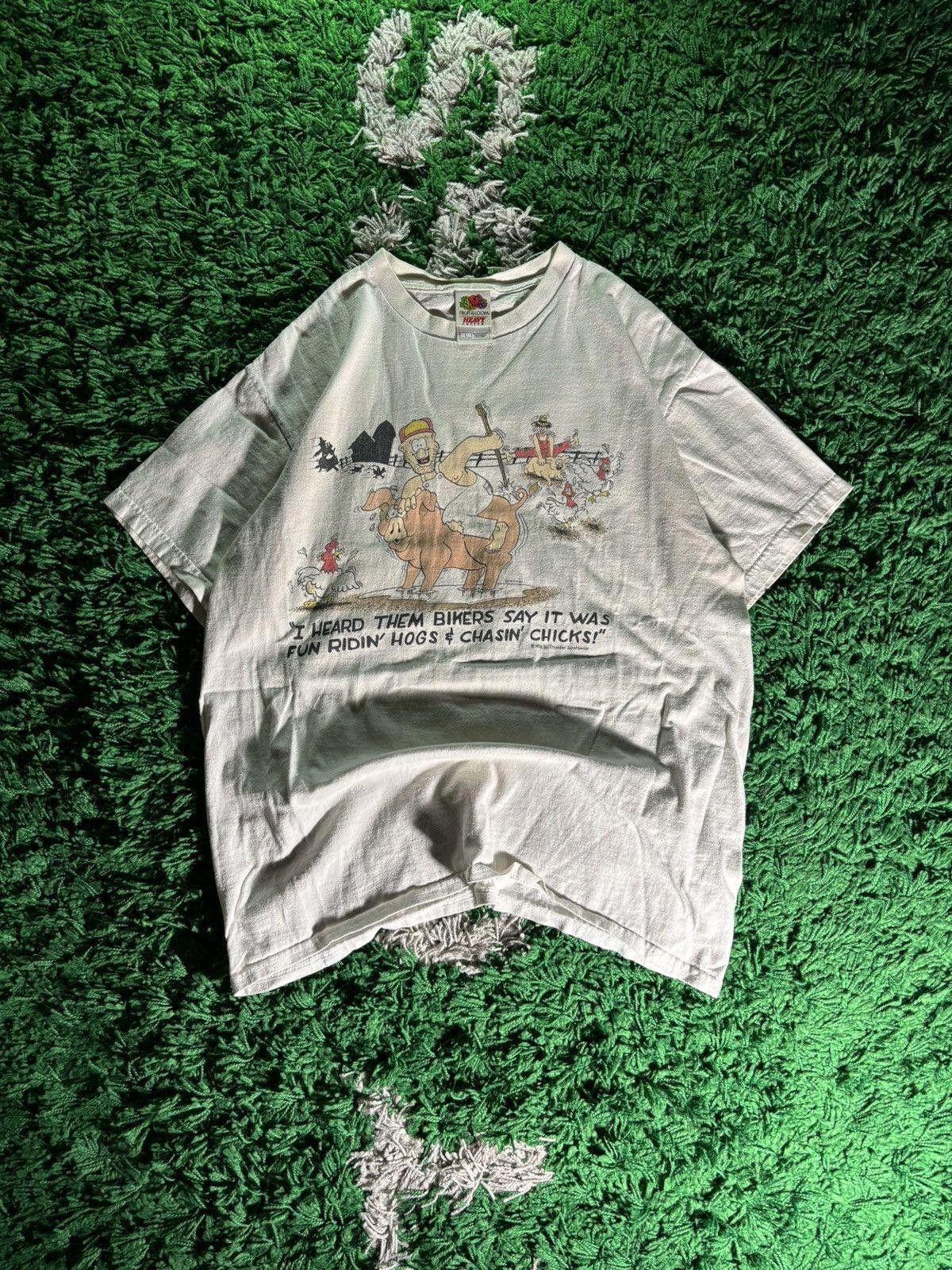 Fruit Of The Loom Vintage Comedy Bikers Tee Size US L / EU 52-54 / 3 - 2 Thumbnail