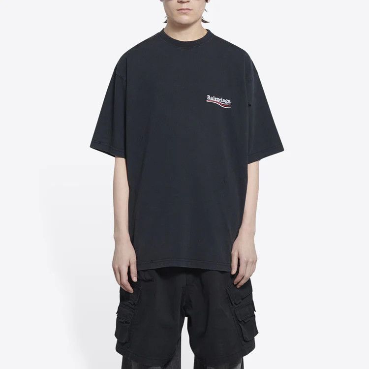 Balenciaga o1srvl11e0526 Large Fit T-Shirt in Black/White Size US S / EU 44-46 / 1 - 4 Thumbnail