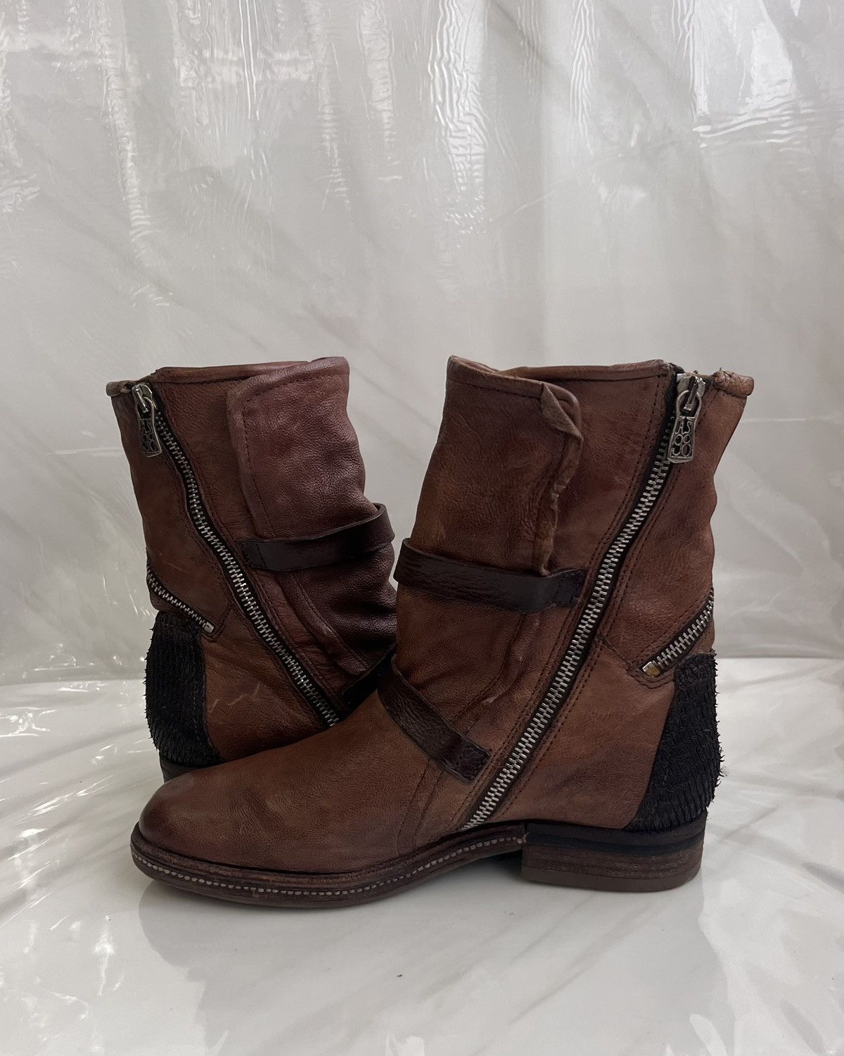 A.S.98 As 98 Airstep Zipper Boho Biker brown distressed boot Size US 8 / IT 38 - 7 Thumbnail